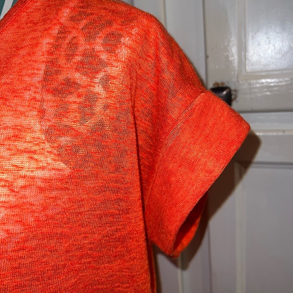 Orange Mossimo scoop neck short sleeve folded sewn hem on sleeves size Large - Picture 2 of 9